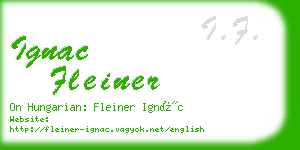 ignac fleiner business card